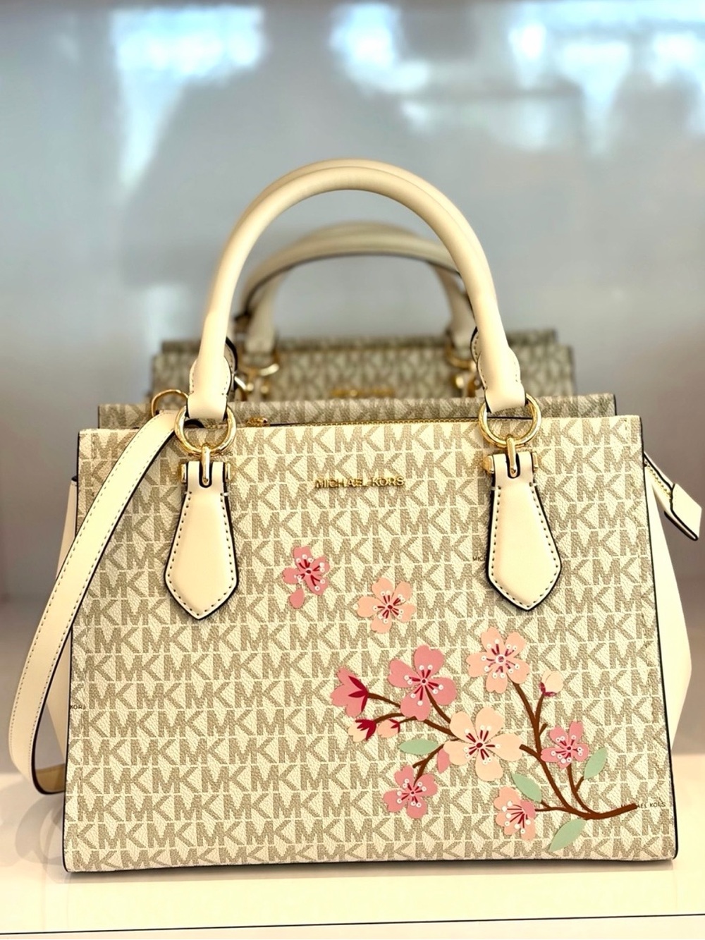 MICHAEL KORS Marilyn Md Embellished Signature Logo Satchel Crossbody - Picture 6 of 10